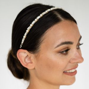 small bridal pearl headband